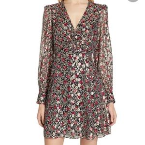 Kate Spade Floral V-Neck Long Sleeve Dress